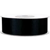 Creativery 25mm Satinband 25m Schleifenband Geschenkband Dekoband Stoffband Bänder Schwarz