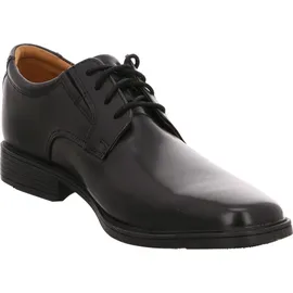 CLARKS Tilden Plain Derby, Schwarzes Leder, 42.5 EU