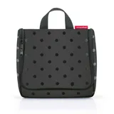 Reisenthel toiletbag Glossy dots Black - praktischer Kulturbeutel mit Haken, wasserabweisendes Material