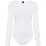 LAURA SCOTT Langarmbody LAURA SCOTT, Damen, Gr. 38, N-Gr, weiß, Single Jersey, Obermaterial: 95% Baumwolle, 5% Elasthan, Basic, sehr figurbetont, V-Ausschnitt, figurbetonte Passform, Basic Design
