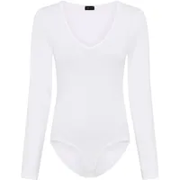 LAURA SCOTT Langarmbody LAURA SCOTT, Damen, Gr. 38, N-Gr, weiß, Single Jersey, Obermaterial: 95% Baumwolle, 5% Elasthan, Basic, sehr figurbetont, V-Ausschnitt, figurbetonte Passform, Basic Design