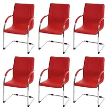Proregal Konferenzstuhl Sammy Textil Rot 6er Set