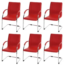 Proregal Konferenzstuhl Sammy Textil Rot 6er Set