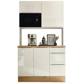 Respekta Küchenzeile Marleen 120 cm Weiß Hochglanz