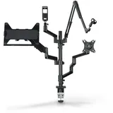 Hama Monitorhalterung für Streaming Setup, 4 Arme, höhenverstellbar, schwenkbar