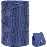 ZHANGXIAOMIN Polyester Garn 3mm X 225m,Makramee Garn 3mm,Makramee Band,Polypropylene Yarn,Geflochten Makramee Schnur Farbig,garn Zum Häkeln Für Stricken,Dekoration DIY Handwerk (Navy blau)