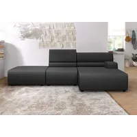 Ecksofa EGOITALIANO "Babouche, Designsofa mit außergewöhnlichem Sitzkomfort zum Wohlfühlen", schwarz, B:287cm H:80cm T:98cm, Leder »BULL« (echtes Rindsleder). Geschliffenes, pigmentiertes und behandeltes Rindsleder mit einer Dicke von 1, 3-1, 5 mm. Dieses Leder zeigt eine ziemlich weiche Hand mit einem halb undurchsichtigen Aussehen. Es handelt sich um ein geschütztes Leder. Eine leichte Deckschicht schützt sie vor Flecken, ohne ihre ursprünglichen Eigenschaften zu verändern. Die geschützten Leder