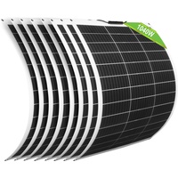 ECO-WORTHY 1040W 12V (8 Stücke 130W) flexibles monokristallines Solarpanel mit Solarkabel wasserdichtes Photovoltaikmodul für Wohnwagen, Dach und nicht-flache Oberflächen