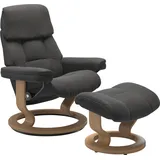 Stressless Stressless® Relaxsessel »Ruby«, mit Classic Base, Größe M, Gestell Eiche, Wenge, Braun & Schwarz grau