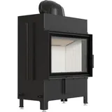 Kamineinsatz aus Stahl KRATKI LUCY 14 kW Ø 200 schwarz Verkleidung mit Türfeder - Schwarz