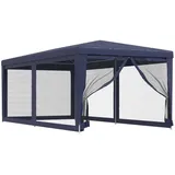 vidaXL Partyzelt 319237 3 x 6 m blau inkl. 6 Mesh-Seitenwänden