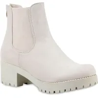 Stiefelparadies Damen Chelsea Boots in Nude