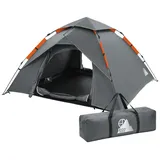 ECD Germany Kuppelzelt Pop-Up Zelt für 3-4 Personen, Campingzelt Outdoor Grau, Kuppelzelt dop grau