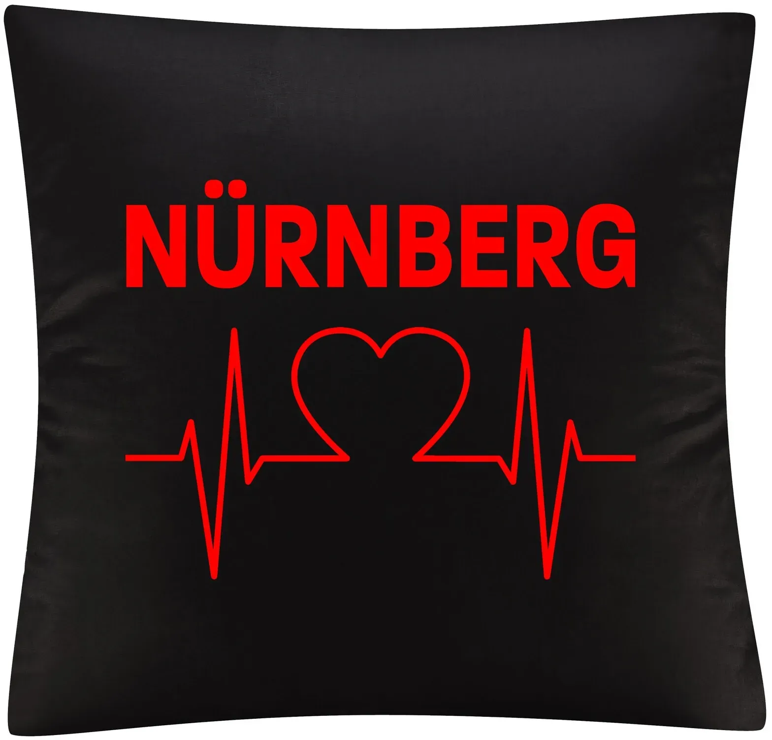 multifanshop® Kissenbezug  - Nürnberg - Herzschlag - Druck rot