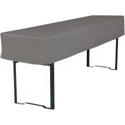 TexDeko Biertischhusse Tischdecke 3/8 Länge für Bierzelttisch Premium blickdicht waschbar 220x50x30cm (Anthrazit)