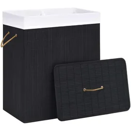 vidaXL Bambus-Wäschekorb Schwarz 100 L