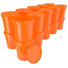 FixedByU - 20 Eimer Mit Deckel 16 L Vorratseimer Lebensmittelecht Orange Pp 20 Stück