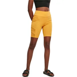 URBAN CLASSICS Ladies High Waist Tech Mesh Cycle Short - Orange - M