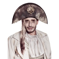 Boland Kostüm Zombie Pirat Dreispitz, Grauer Hut für Piraten des Grauens grau