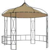 vidaXL Pavillon 300x290 cm Taupe Rund
