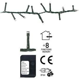 Koopmann International ECD Germany Led Lichterkette 24m mit 1200 LEDs Kaltweiß 3m Stromkabel, Clusterlichterkette Büschellichterkette für Weihnachten Innen und ... - Grün