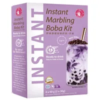 O's Bubble Instant Marbling Boba Tee Kit TARO (4x 60g) | Bubble Tee | Mit Tapiokaperlen und Strohhalm