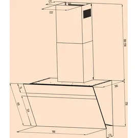 Klarstein Ava 90 cm Umluft/Abluft, Dunstabzugshaube Schwarz