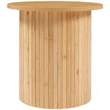 [en.casa] Beistelltisch, Ledepid 40xØ40 cm mit überstehender Tischplatte Natur 40 x Ø40 cm)