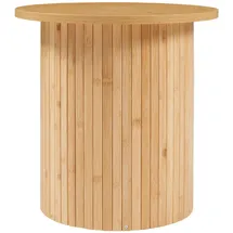 [en.casa] Beistelltisch, Ledepid 40xØ40 cm mit überstehender Tischplatte Natur 40 x Ø40 cm)