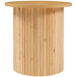 [en.casa] Beistelltisch, Ledepid 40xØ40 cm mit überstehender Tischplatte Natur 40 x Ø40 cm)