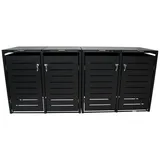 TPFGarden Mülltonnenbox LONDON (Mülltonnenverkleidung - Mülltonnenbox für 4 - Stahl verzinkt, Praktische Box für 240 L Tonnen in coolem Design und edlem anthrazit), Premium Mülltonnenhaus - Maße (BxHxT): 264 x 116 x 80 cm grau 264.0 cm x 116.0 cm x 80.0 cm