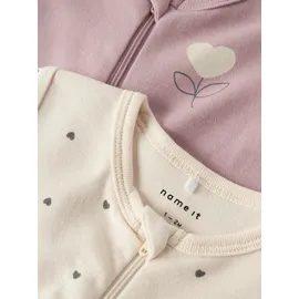 NAME IT NBFNIGHTSUIT 2P Zip FF Heart Noos Pyjama Beige 74