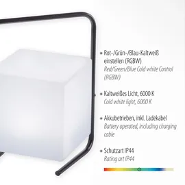 just light. LED-Tischleuchte schwarz H: 29 cm inkl. USB-Kabel, Fernbedienung