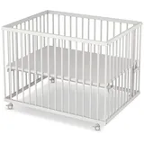 Sämann Babybett Laufgitter 75x100 cm weiß Premium Kollektion Laufstall für Babys weiß