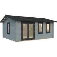 Palmako Gartenhaus Iris 19,1 m2 - 44 mm hellgrau/anthrazit