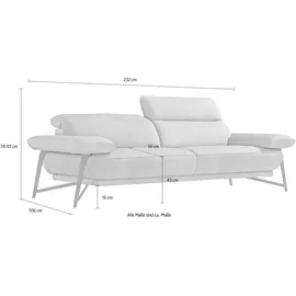 Egoitaliano 2,5-Sitzer "Anais, Designsofa mit erstklassigem Sitzkomfort, Fußfarbe schattengrau", braun (brandy), Sofas, B/H/T: 232cm x 74cm x 106cm, Luxus-Microfaser Lederoptik, Luxus-Micofaser Lederoptik (100% Polyester) ist ein neues technisches Gewebe mit einem