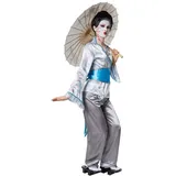 dressforfun Kostüm Frauenkostüm Bezaubernde Aiko, Traditionell gehaltenes asiataisches Kostüm blau|grau XL | XL
