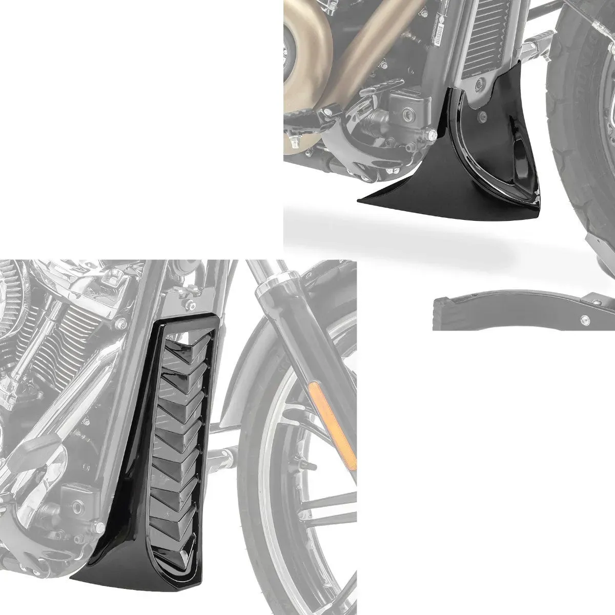 Set: Bugspoiler Kühlerabdeckung + Bugspoiler passend für Chopper / Custombikes 04-24 Frontspoiler CP9