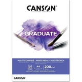 Canson Graduate - C400110377 Mix Media Papier Block, DIN A4, 20 Blatt, 200 g/m2 Weiß