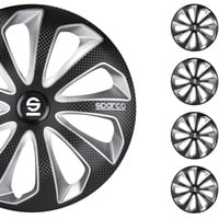 Satz Sparco Radzierblenden Sicilia 16-Zoll Schwarz/Silber/Karbon