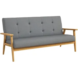 Homcom 3-Sitzer-Sofa Leinen, Gummiholz