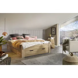 Rauch Stauraumbett RAUCH "Aditio", braun (struktureichefarben hell), B:166cm H:50cm L:208cm, Betten, Stauraumbett, ohne Kopfteil, inklusive Schubkästen