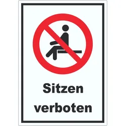Sitzen verboten Aufkleber A1 (594x841mm)