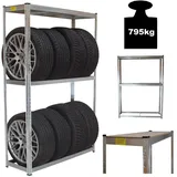 Trutzholm Reifenregal für 8 Räder 180x120x40 cm 795 kg Reifenständer Steckregal