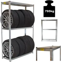 Trutzholm Reifenregal für 8 Räder 180x120x40 cm 795 kg Reifenständer Steckregal