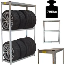 Trutzholm Reifenregal für 8 Räder 180x120x40 cm 795 kg Reifenständer Steckregal