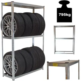 Trutzholm Reifenregal für 8 Räder 180x120x40 cm 795 kg Reifenständer Steckregal