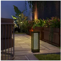 Outsunny Solarleuchte Rattan 15,5L x 15,5B x 46H cm 1 Stück schwarz