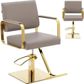 Physa Friseurstuhl mit Fußstütze 490 650 mm 200 kg Beige / Goldfarben - Friseurstühle physa