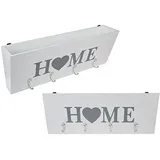DONREGALOWEB Schlüsselbrett weiß mit Schublade Brief Sweet Home Stil 40 x 16 cm, Holz